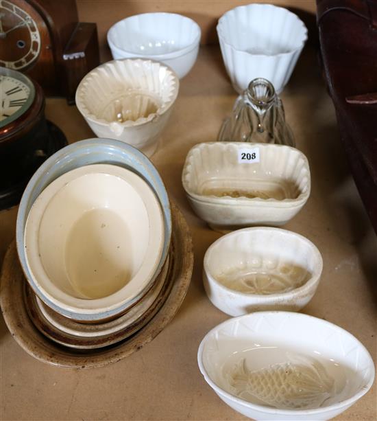 Collection of Victorian Staffordshire pottery jelly moulds